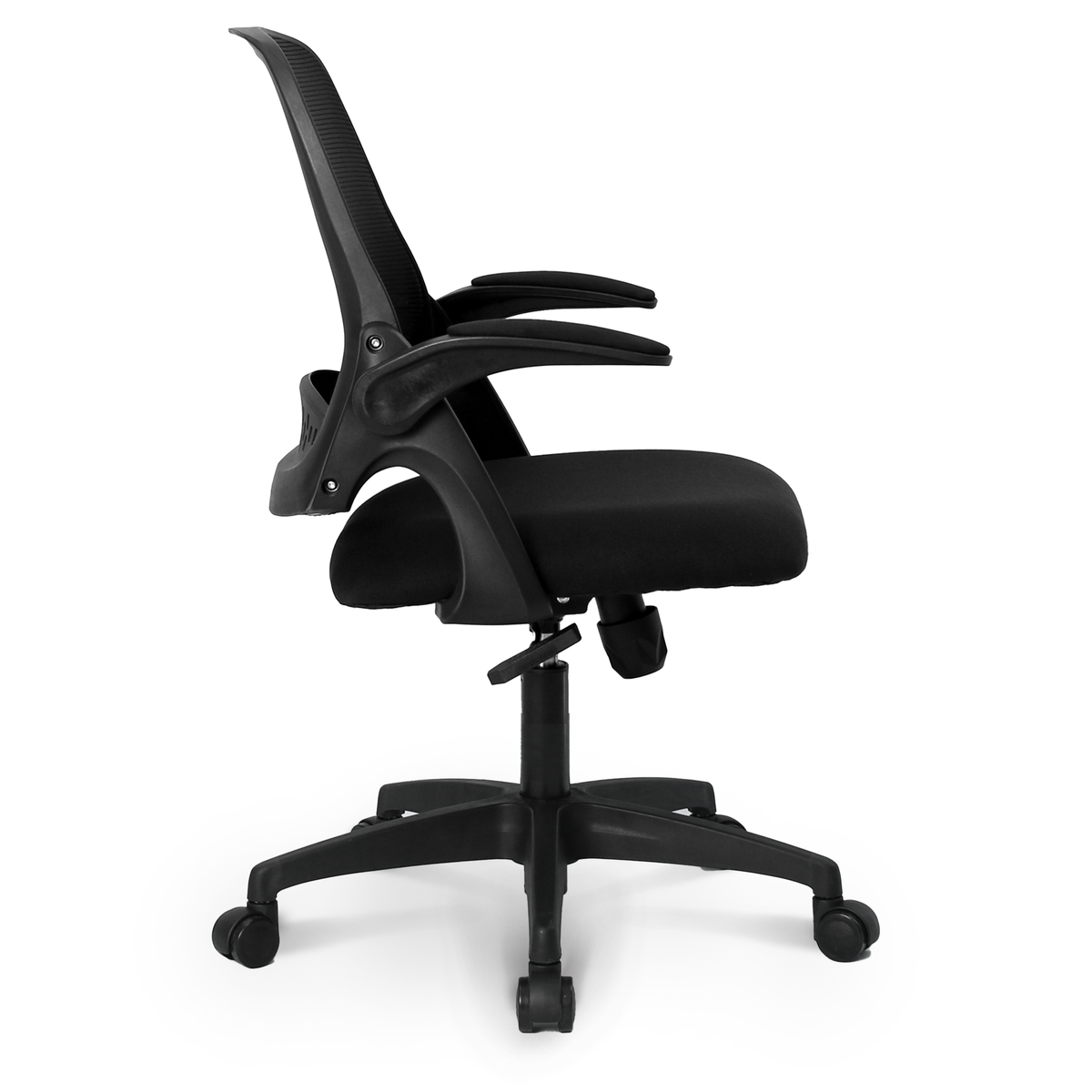 Neo Chair Adjustable Office Chair with Flip-Up Padded Armrest Ergonomic Back Support, Black