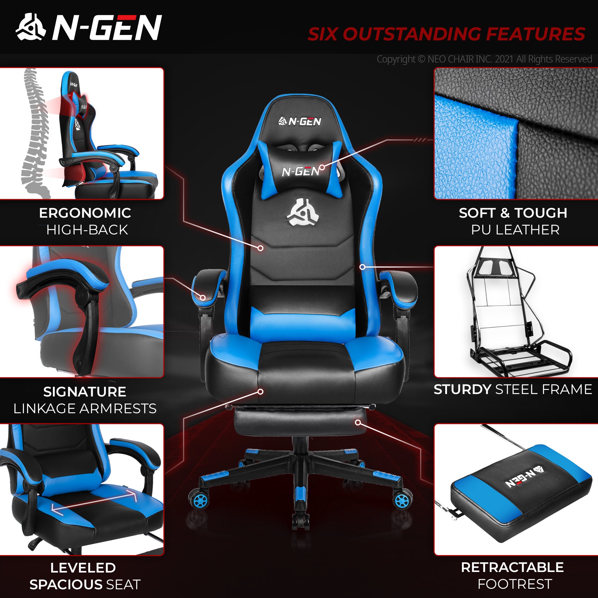 N-GEN Citus Blue (N1-CTS-BL) Neo Chair Gaming Chair 159.98 Neo Chair