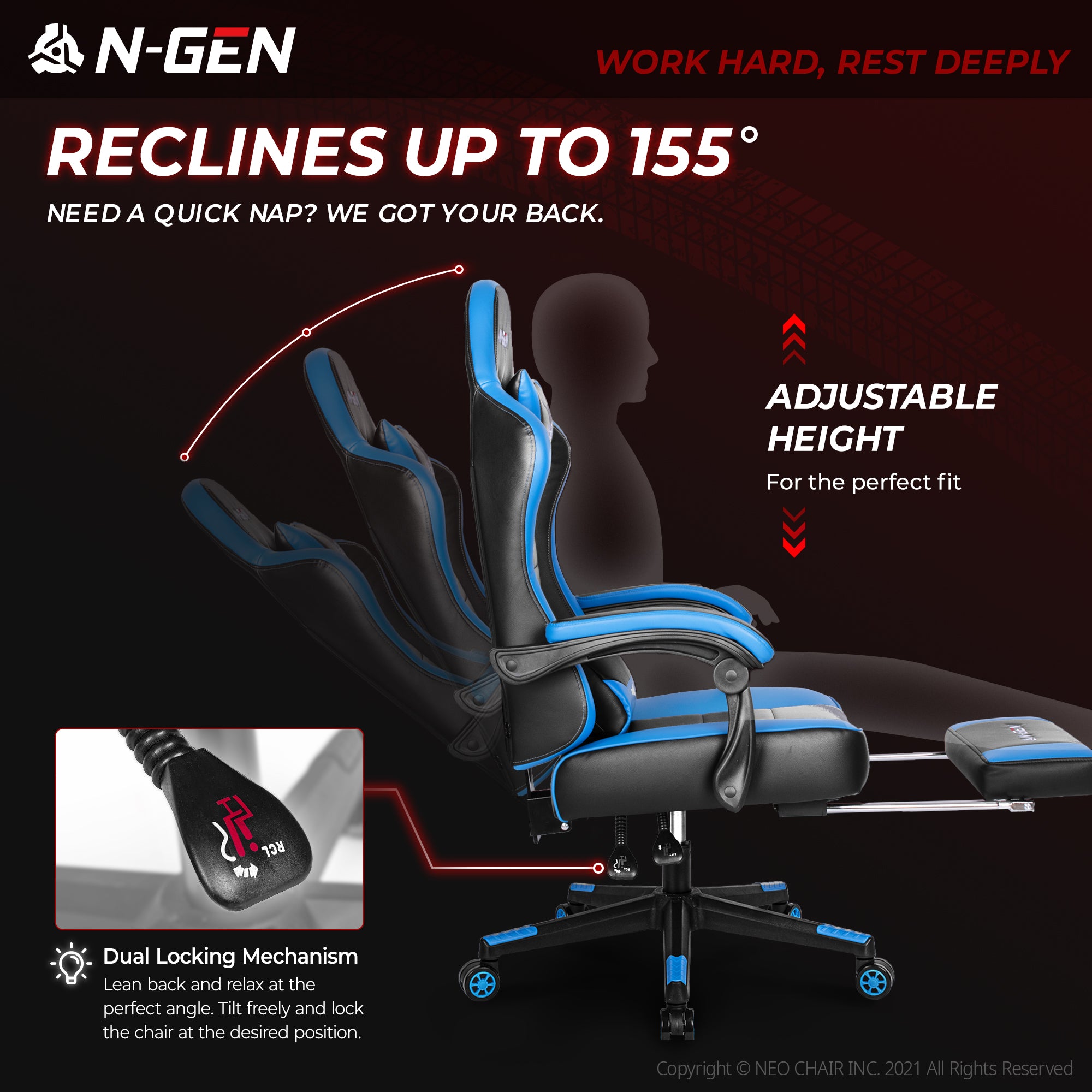 N-GEN Citus Blue (N1-CTS-BL) Neo Chair Gaming Chair 159.98 Neo Chair