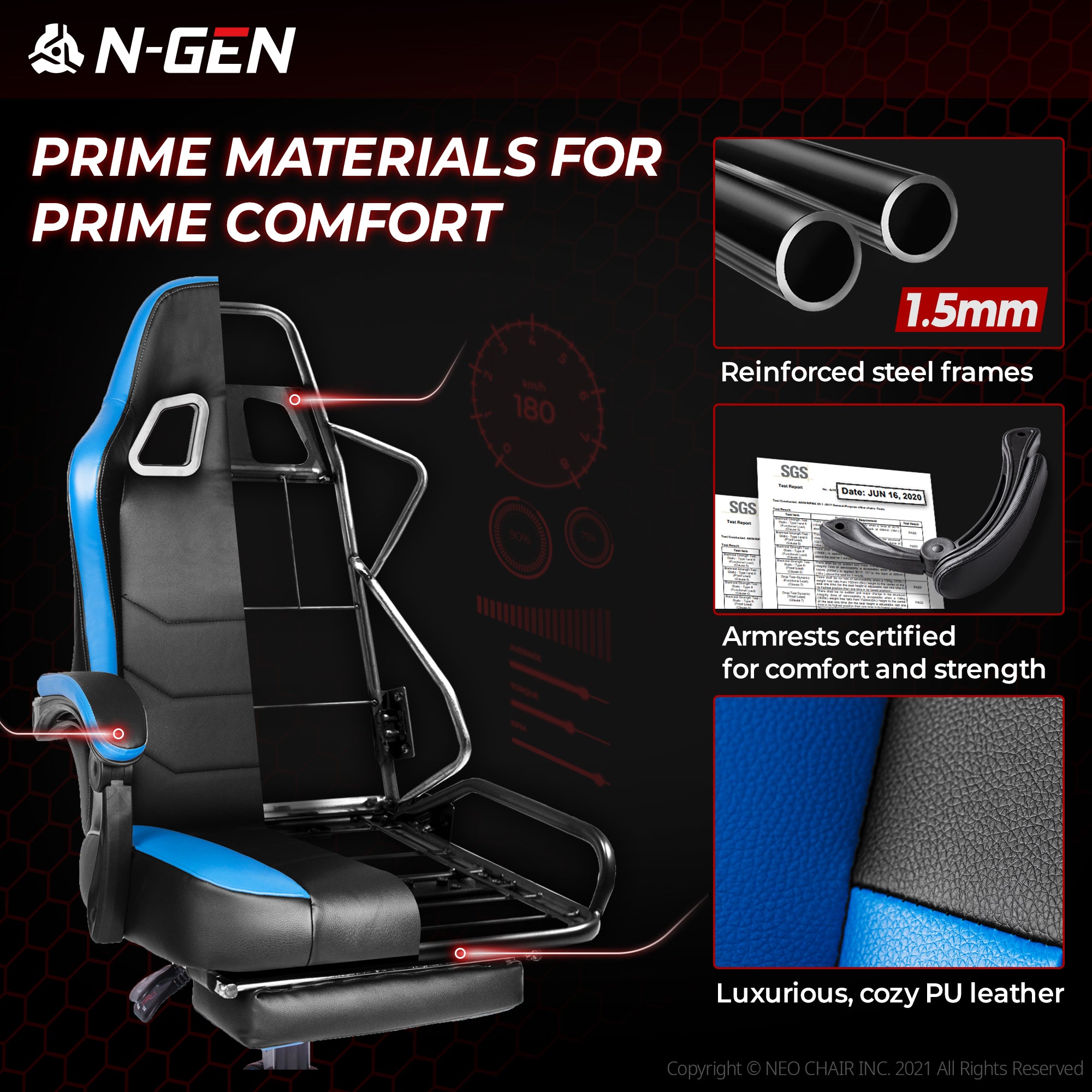 N-GEN Citus Blue (N1-CTS-BL) Neo Chair Gaming Chair 159.98 Neo Chair