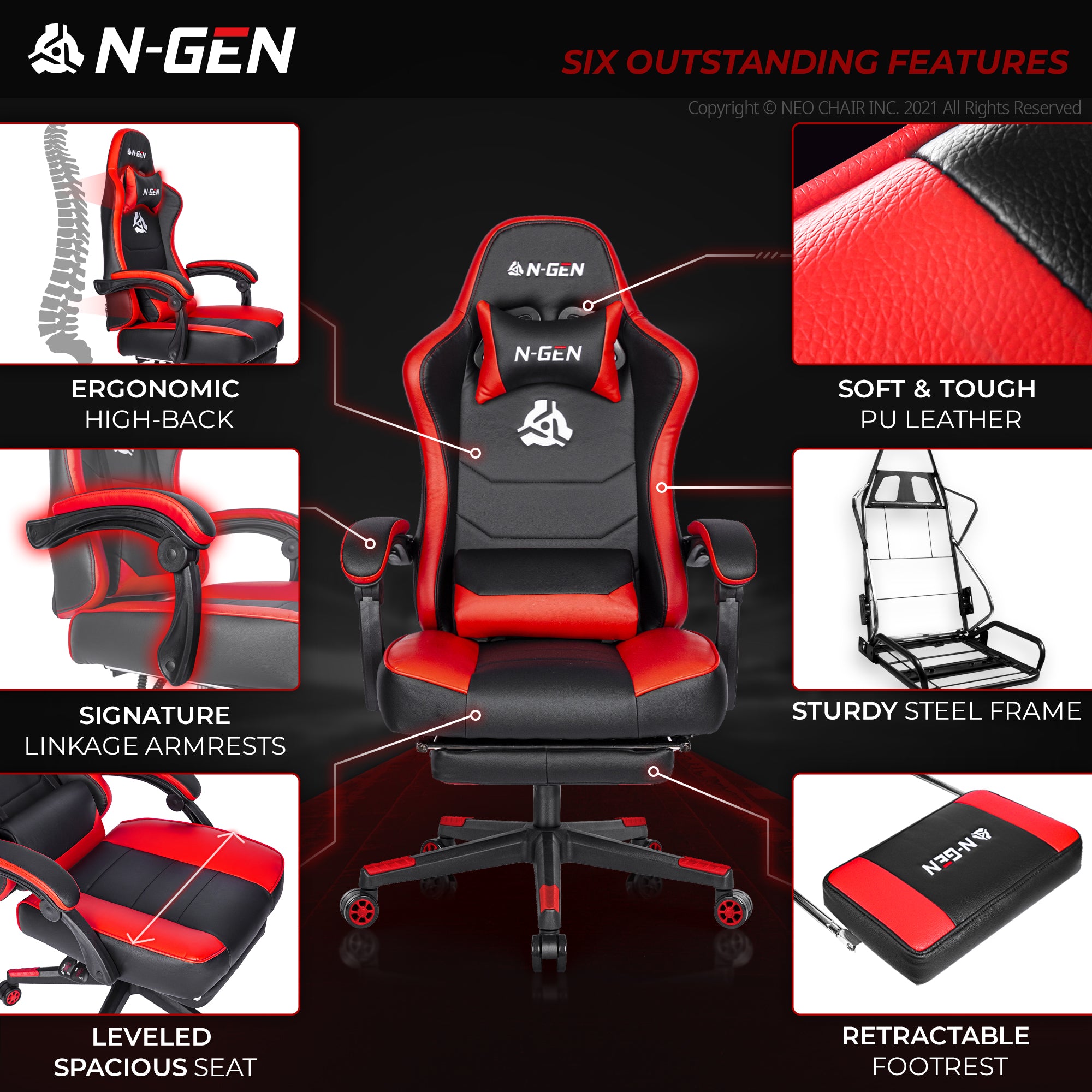 N-GEN Citus Red (N1-CTS-RD) Neo Chair Gaming Chair 169.98 Neo Chair