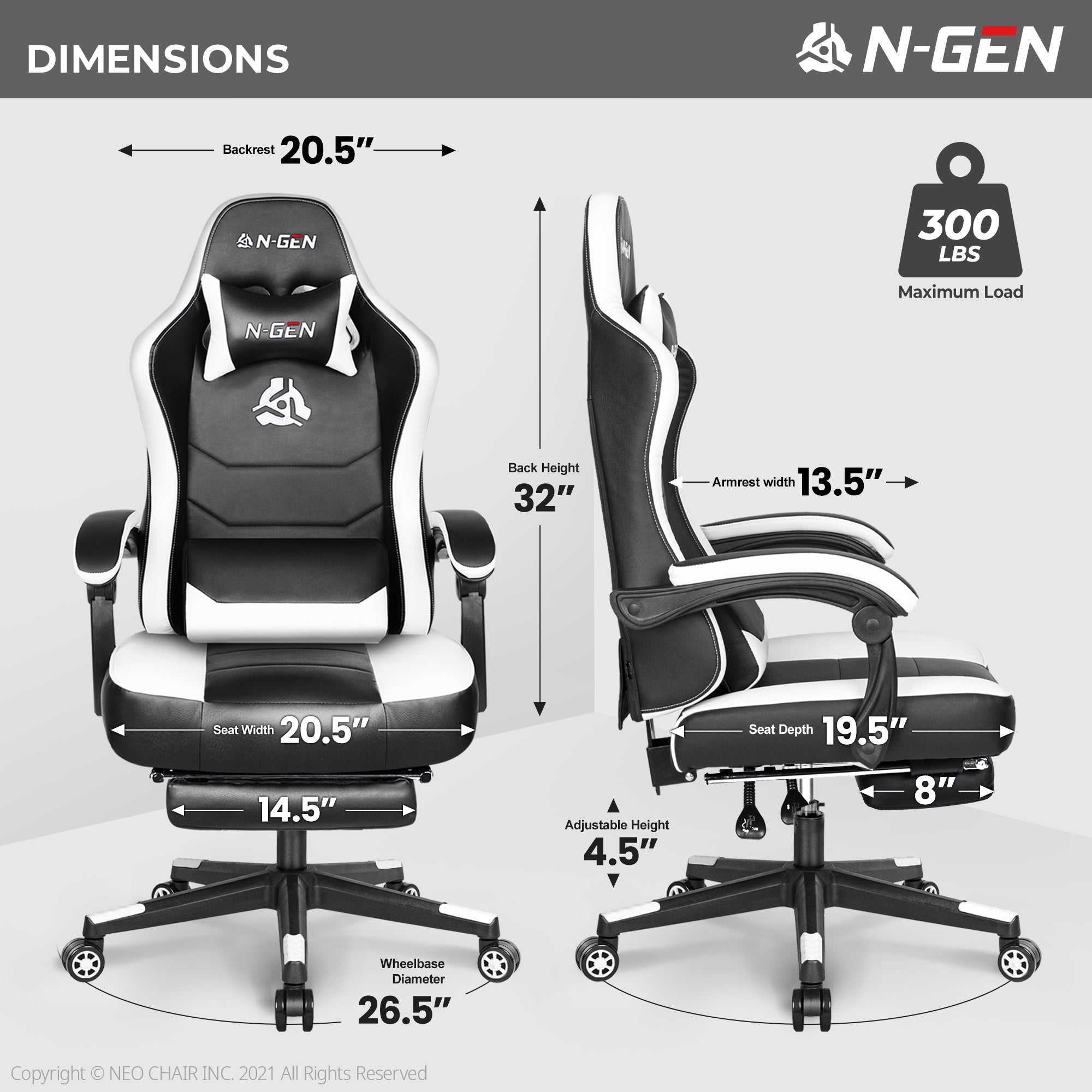 N-GEN Citus White (N1-CTS-WH) Neo Chair Gaming Chair 159.98 Neo Chair