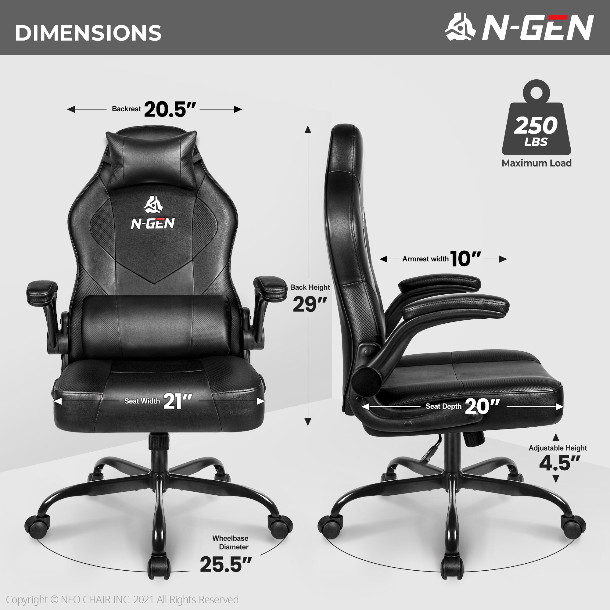 N-GEN Levis Black (N1-LVS-BK) Neo Chair Gaming Chair 119.98 Neo Chair