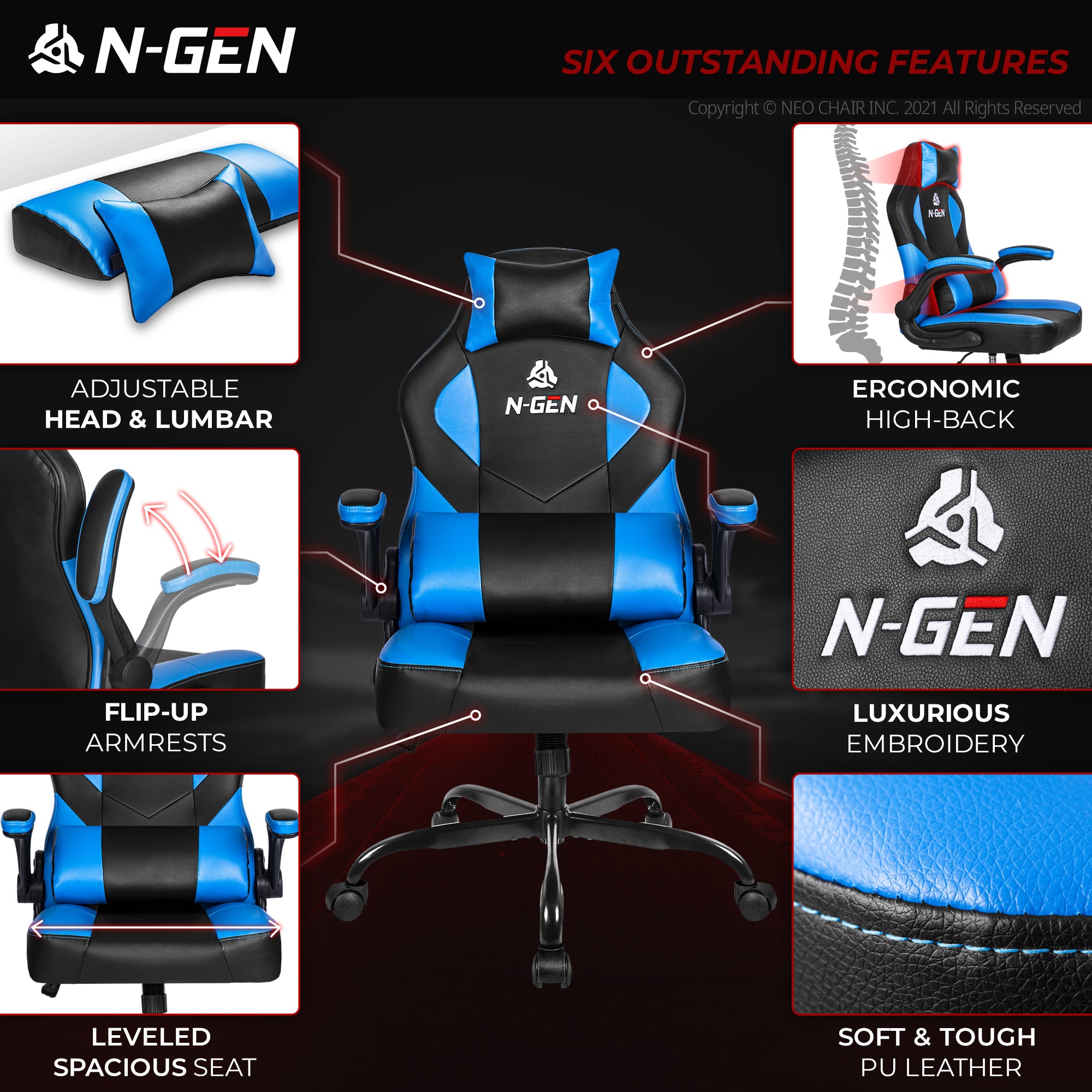 N-GEN Levis Blue (N1-LVS-BL) Neo Chair Gaming Chair 129.98 Neo Chair