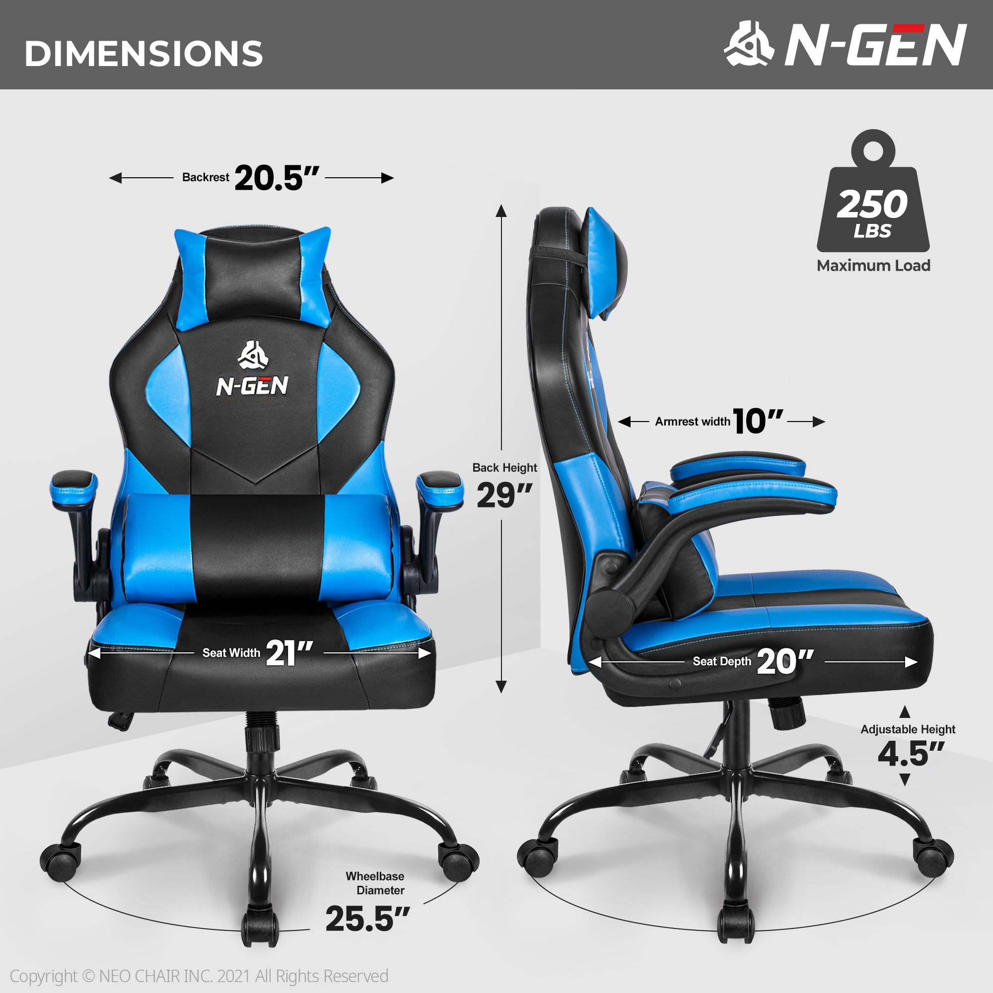 N-GEN Levis Blue (N1-LVS-BL) Neo Chair Gaming Chair 129.98 Neo Chair
