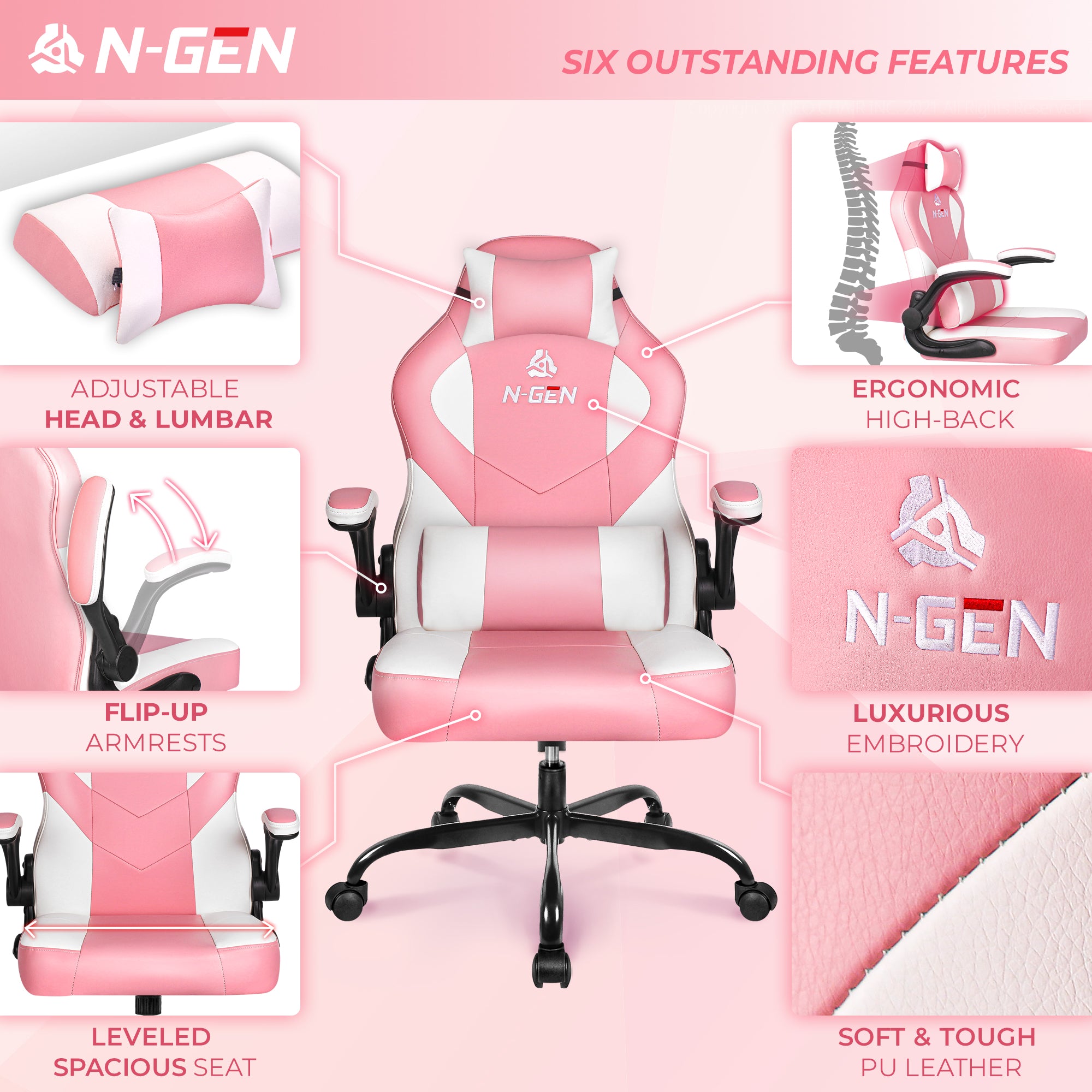 N-GEN Levis Pink (N1-LVS-PK) Neo Chair Gaming Chair 139.98 Neo Chair