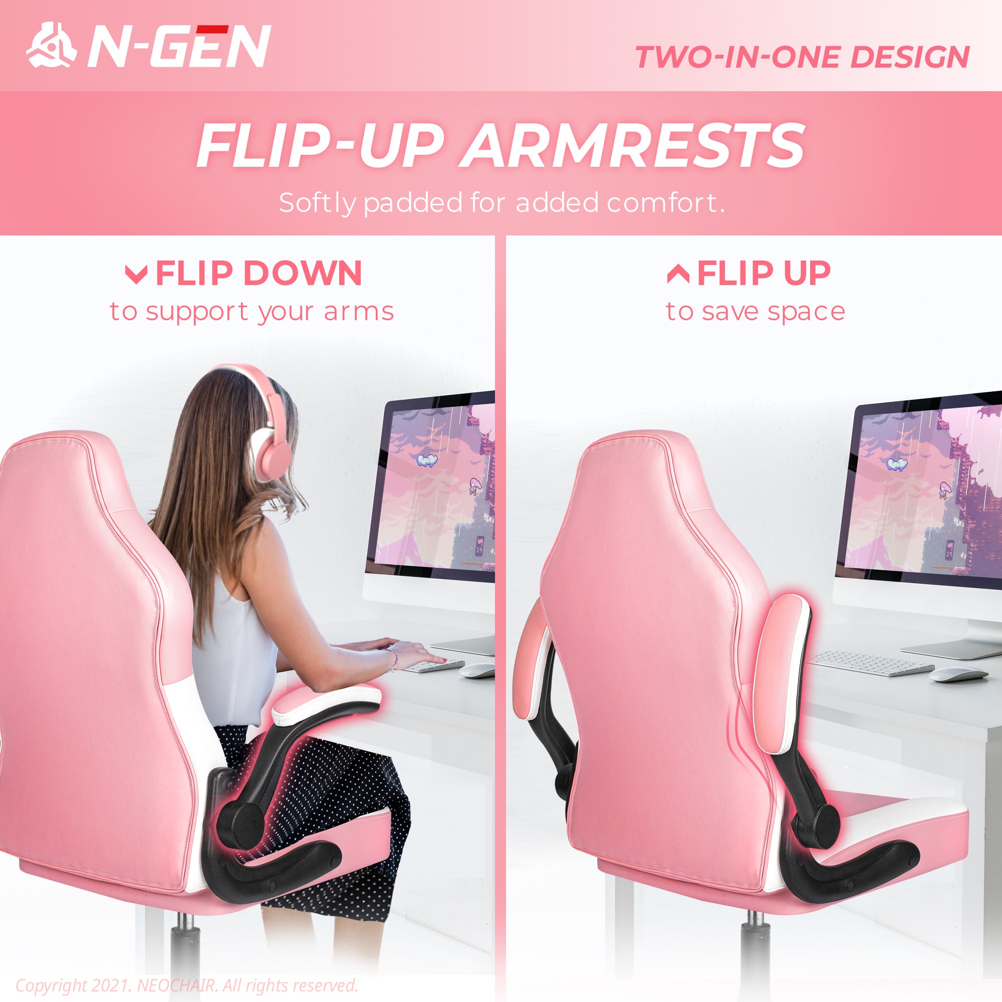 N-GEN Levis Pink (N1-LVS-PK) Neo Chair Gaming Chair 139.98 Neo Chair