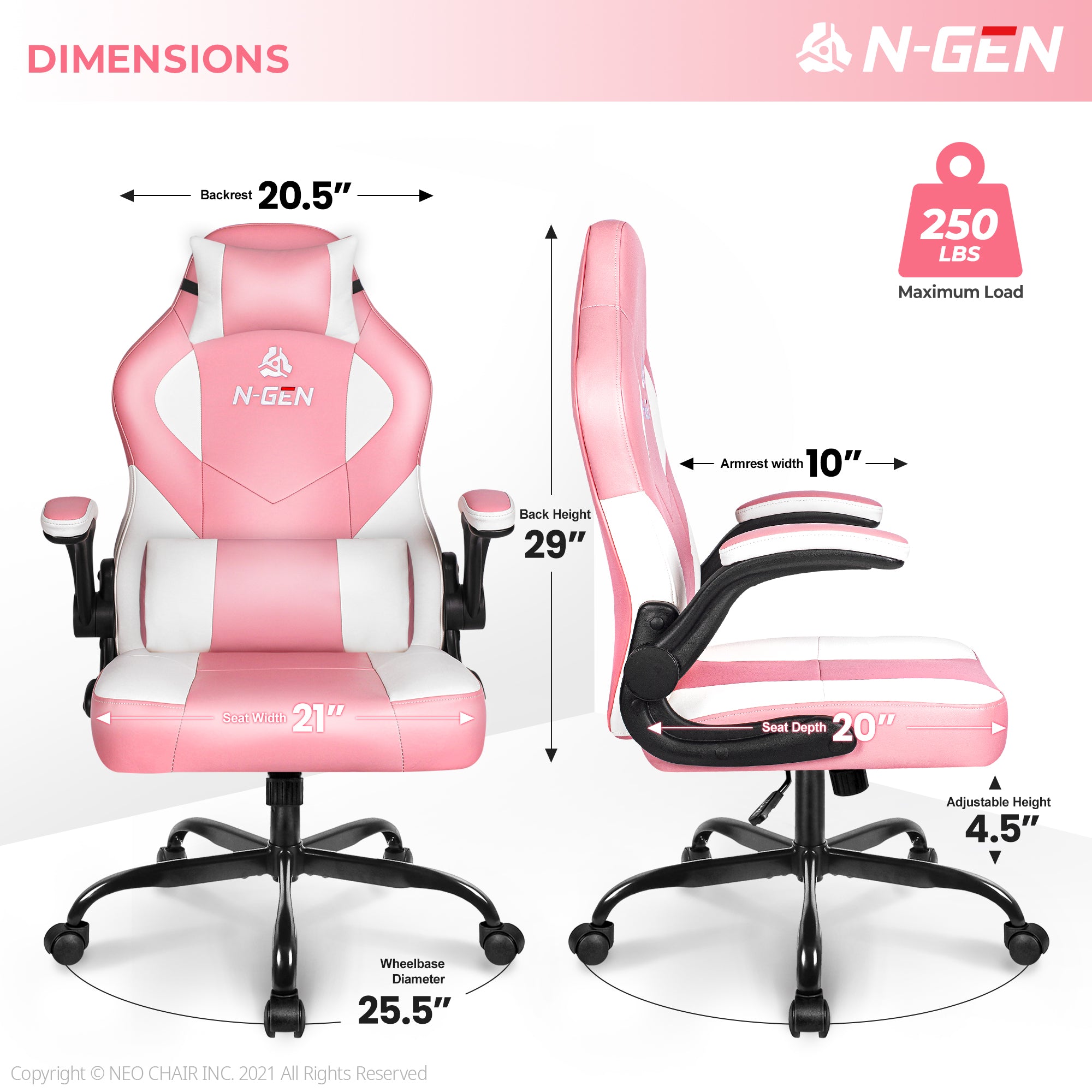 N-GEN Levis Pink (N1-LVS-PK) Neo Chair Gaming Chair 139.98 Neo Chair