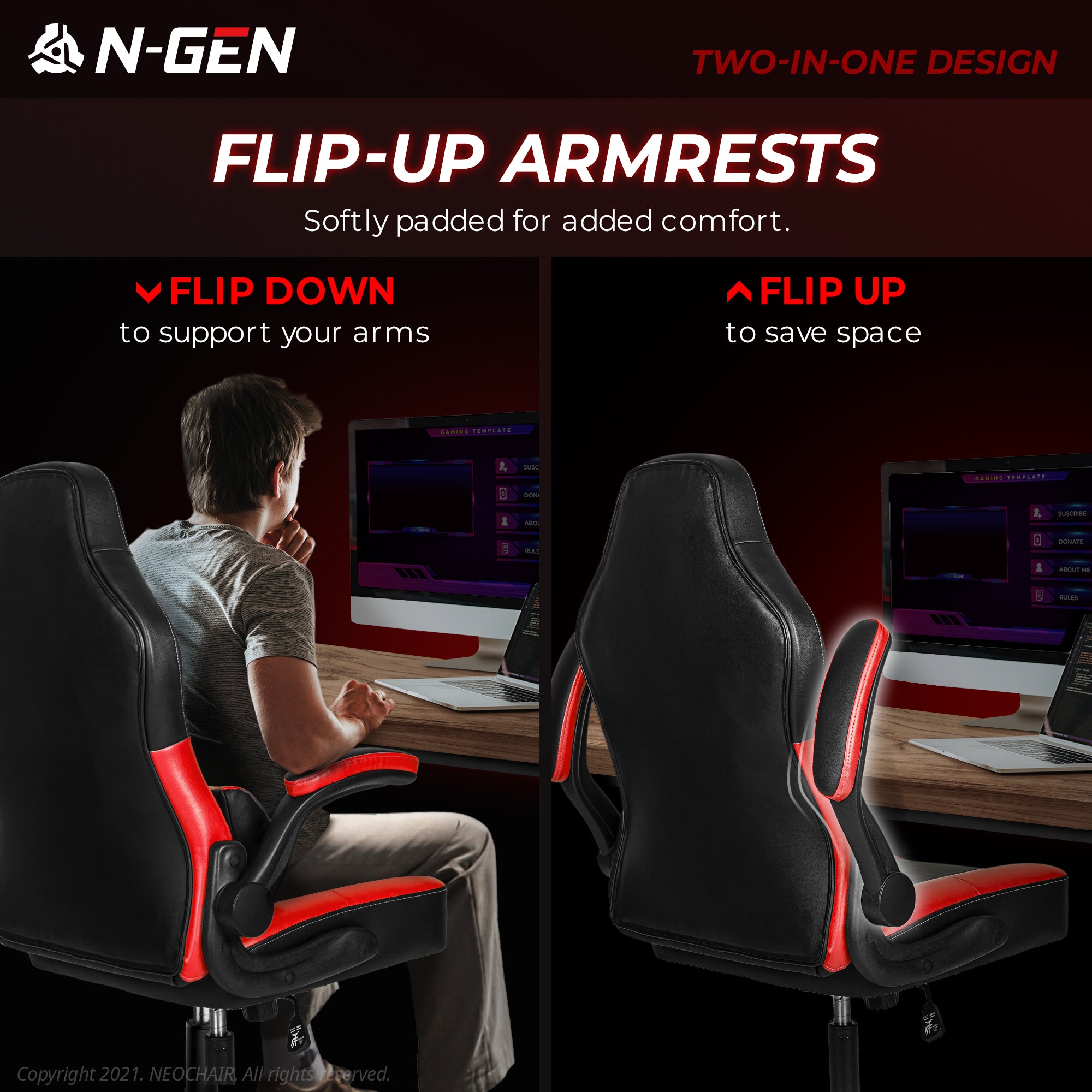 N-GEN Levis Red (N1-LVS-RD) Neo Chair Gaming Chair 129.98 Neo Chair