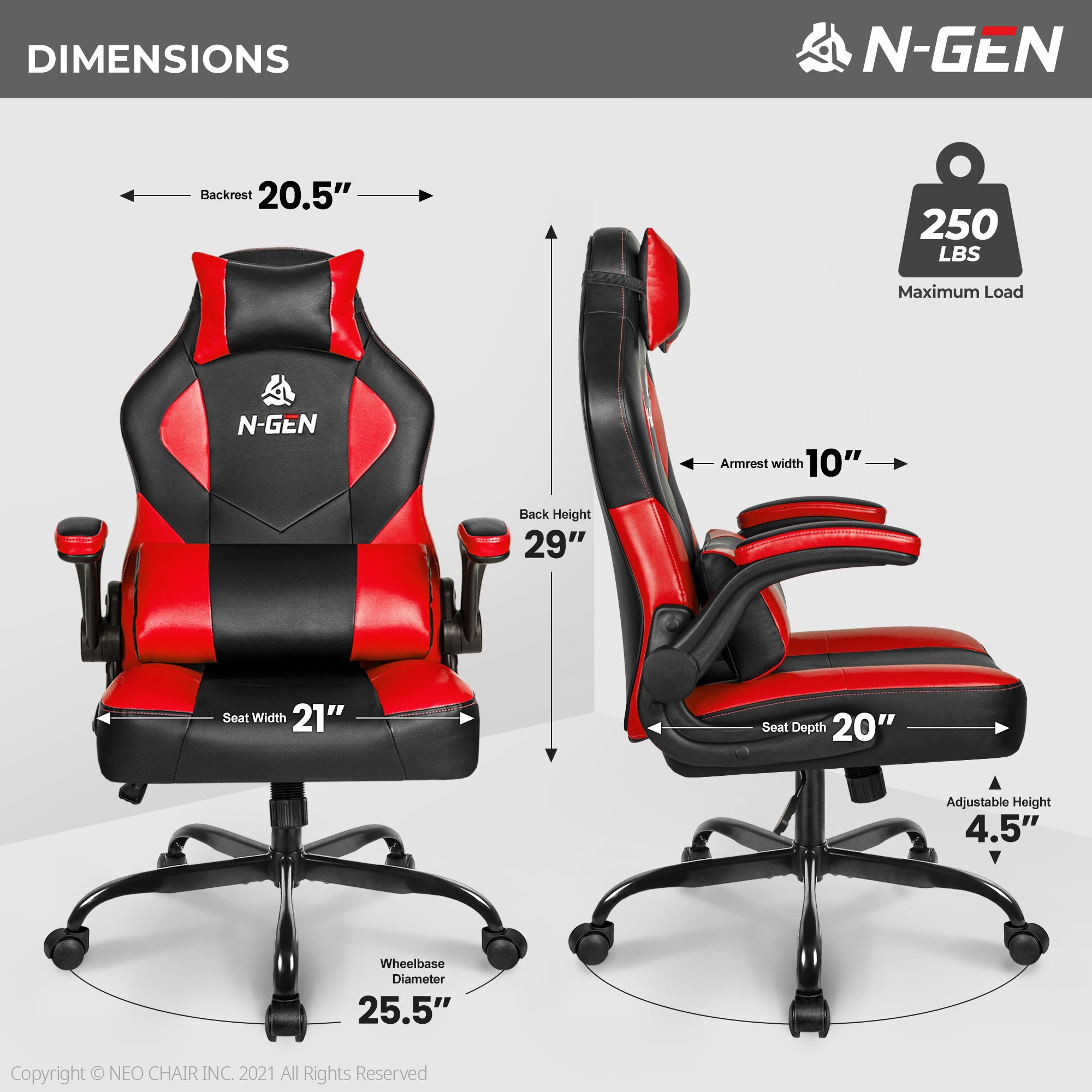 N-GEN Levis Red (N1-LVS-RD) Neo Chair Gaming Chair 129.98 Neo Chair