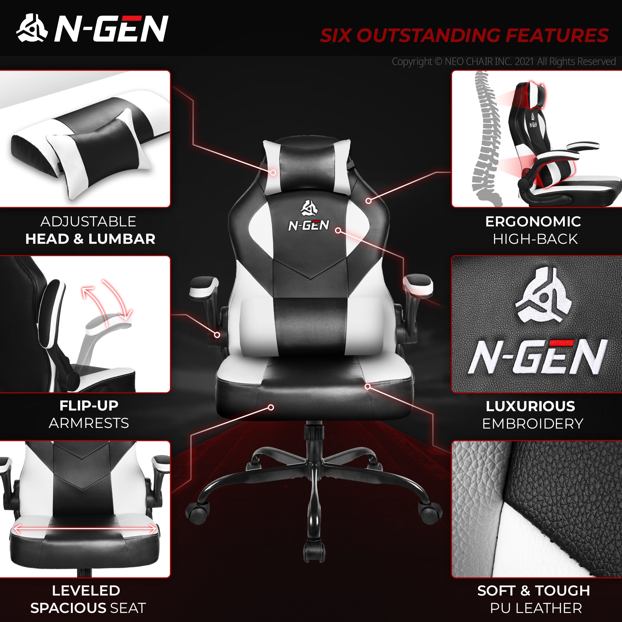 N-GEN Levis White (N1-LVS-WH) Neo Chair Gaming Chair 129.98 Neo Chair