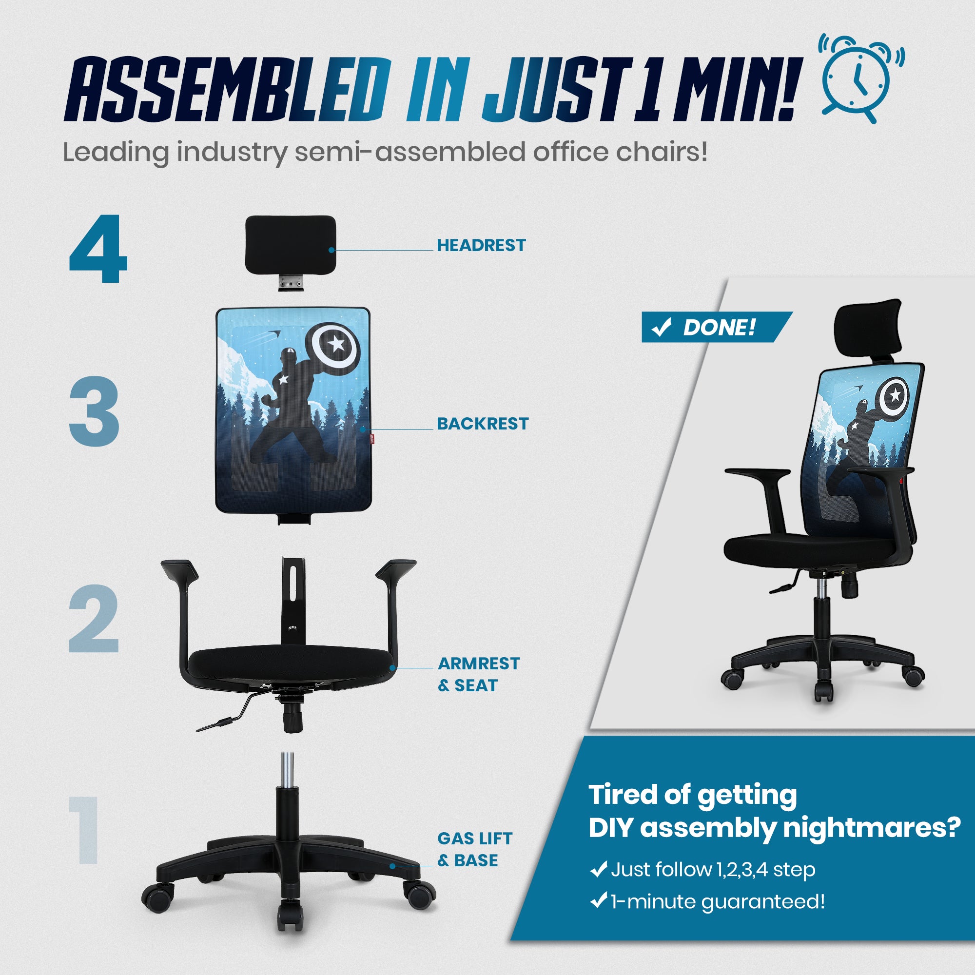 MK10 Captain America Edition [Headrest Ver.] (MV-M10H-CA) Neo Chair Office Chair 99.98 Neo Chair