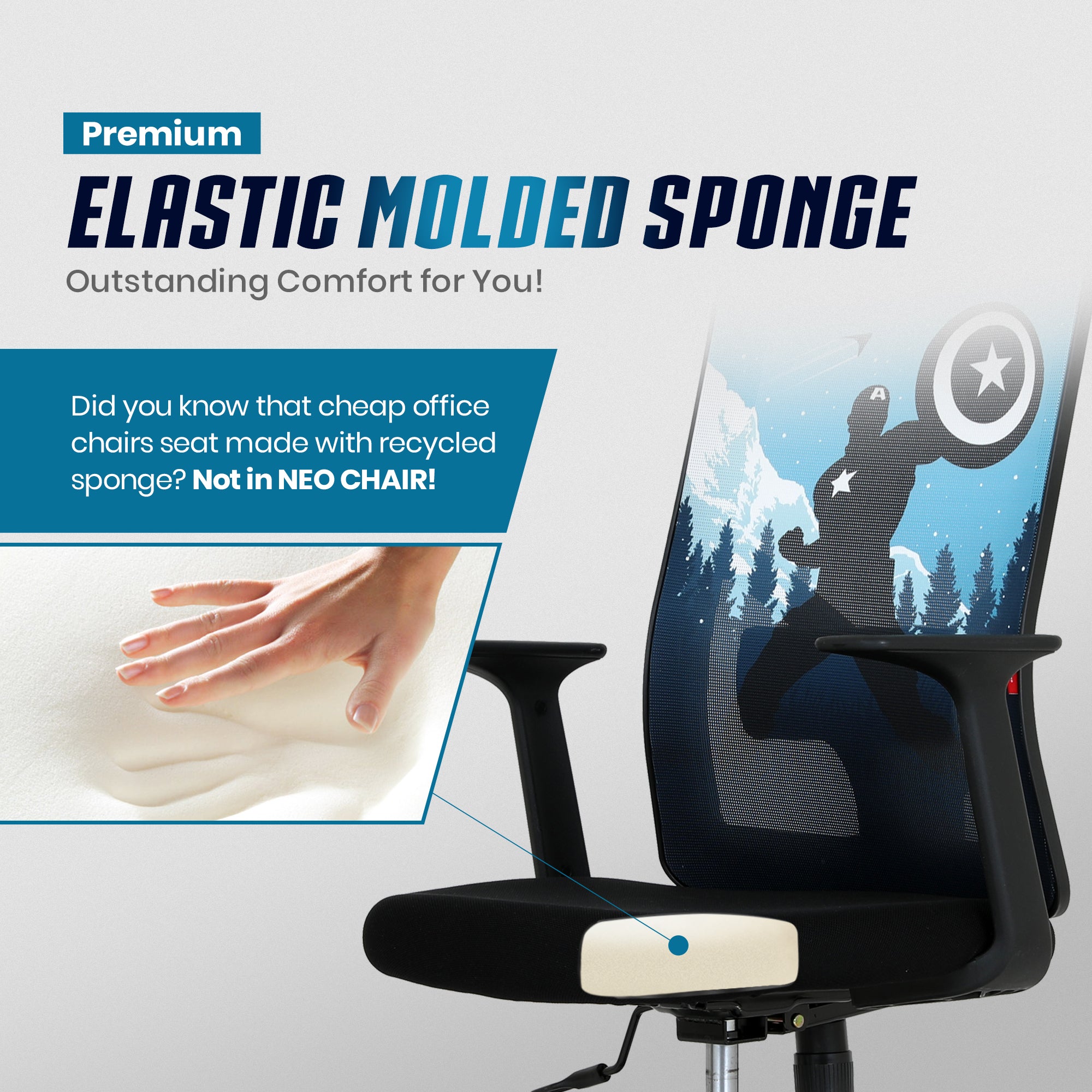 MK10 Captain America Edition [Headrest Ver.] (MV-M10H-CA) Neo Chair Office Chair 99.98 Neo Chair