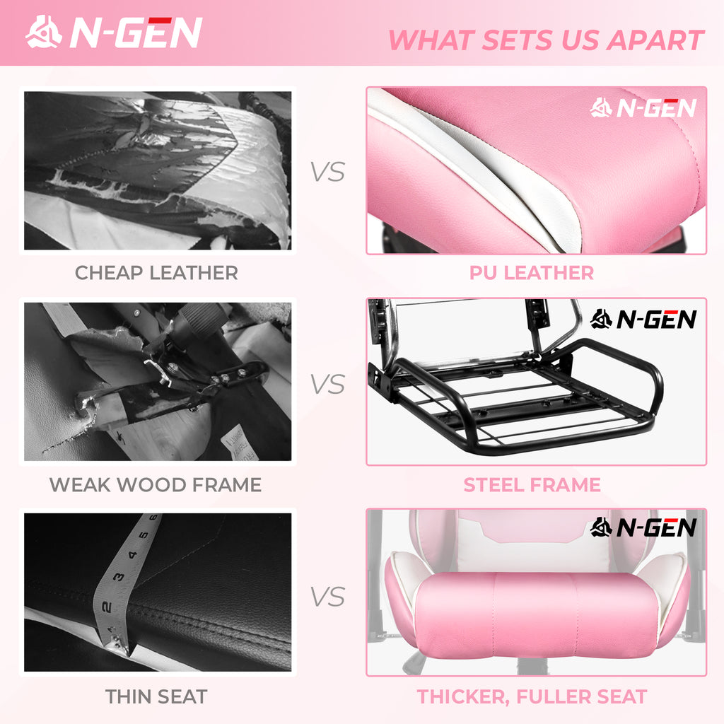 N-GEN Velox Pink [Footrest Ver.] (N1-VLX-PK-R) Neo Chair Gaming Chair 169.98 Neo Chair