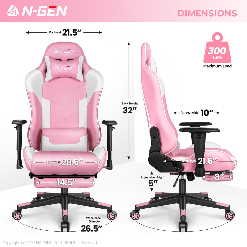 N-GEN Velox Pink [Footrest Ver.] (N1-VLX-PK-R) Neo Chair Gaming Chair 169.98 Neo Chair
