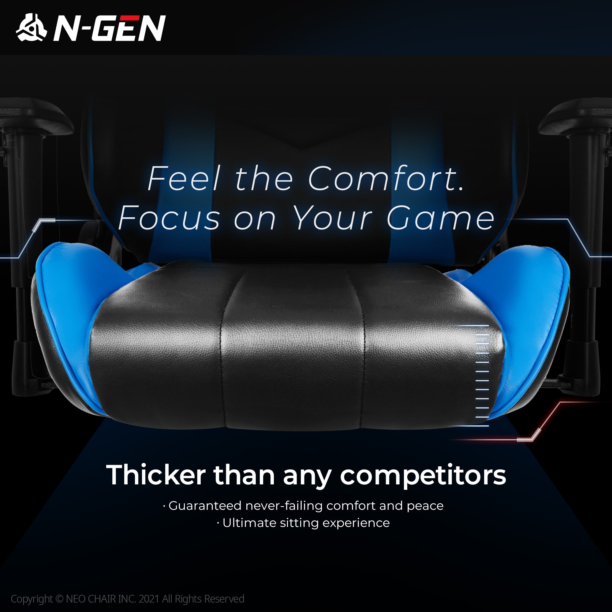 N-GEN Velox Blue[Footrest Ver.] (N1-VLX-BL-R) Neo Chair Gaming Chair 169.98 Neo Chair