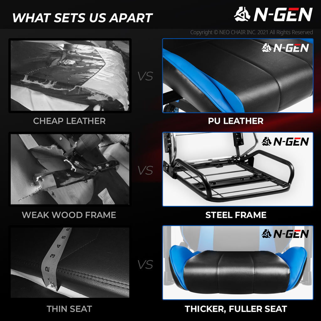 N-GEN Velox Blue[Footrest Ver.] (N1-VLX-BL-R) Neo Chair Gaming Chair 169.98 Neo Chair