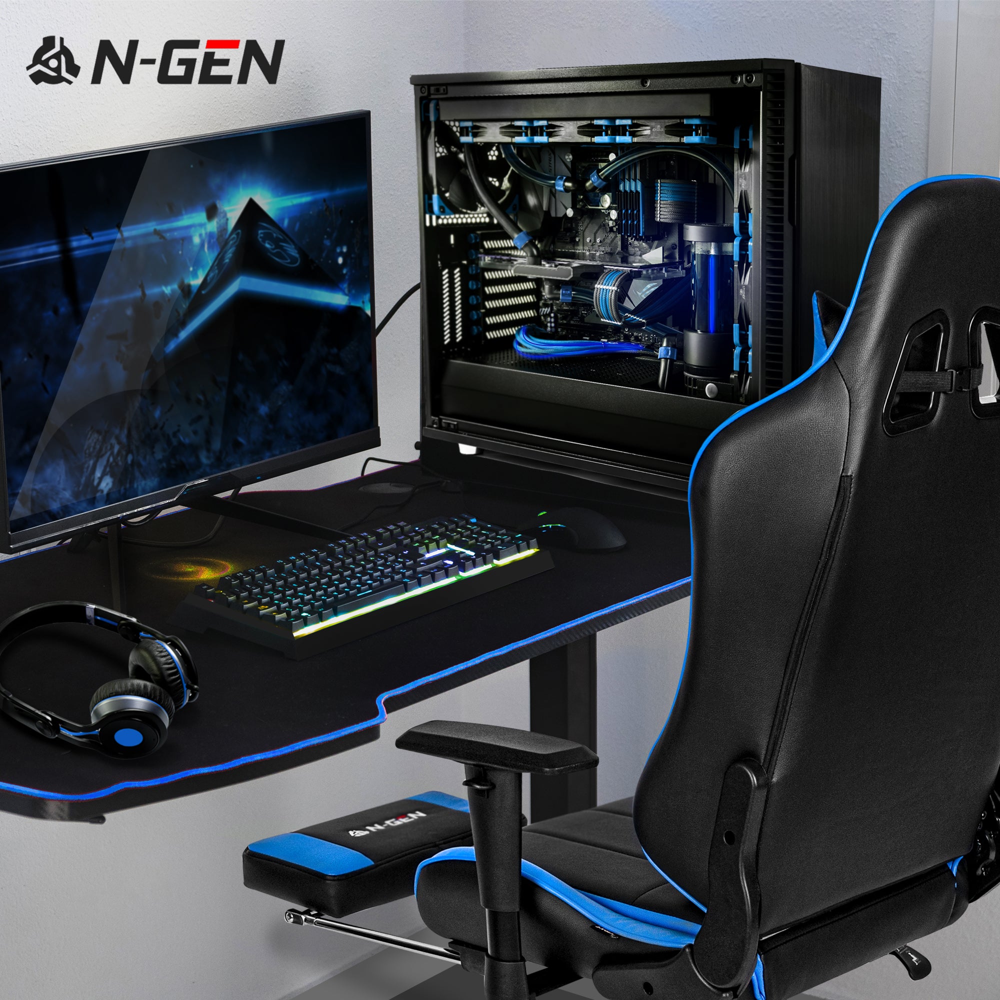 N-GEN Velox Blue[Footrest Ver.] (N1-VLX-BL-R) Neo Chair Gaming Chair 169.98 Neo Chair