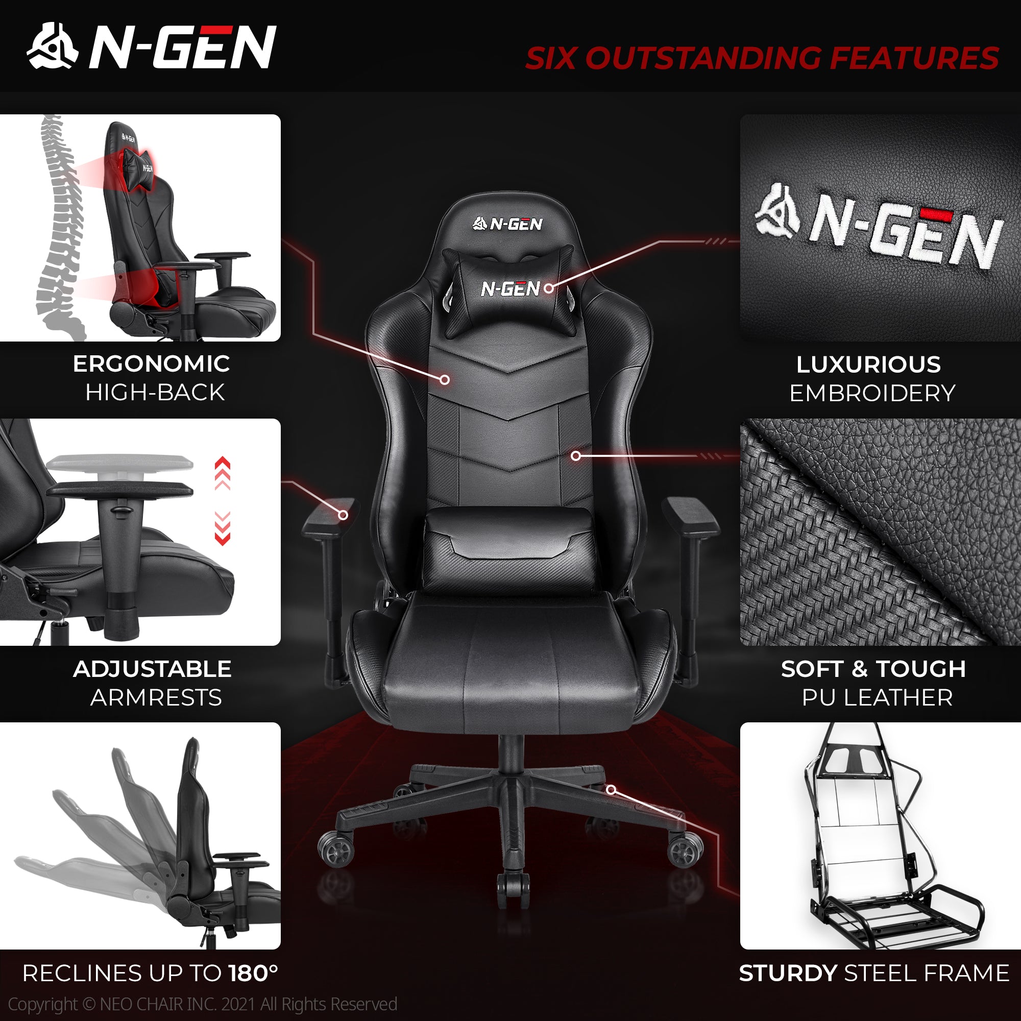 N-GEN Velox Black (N1-VLX-BK) Neo Chair Gaming Chair 149.98 Neo Chair