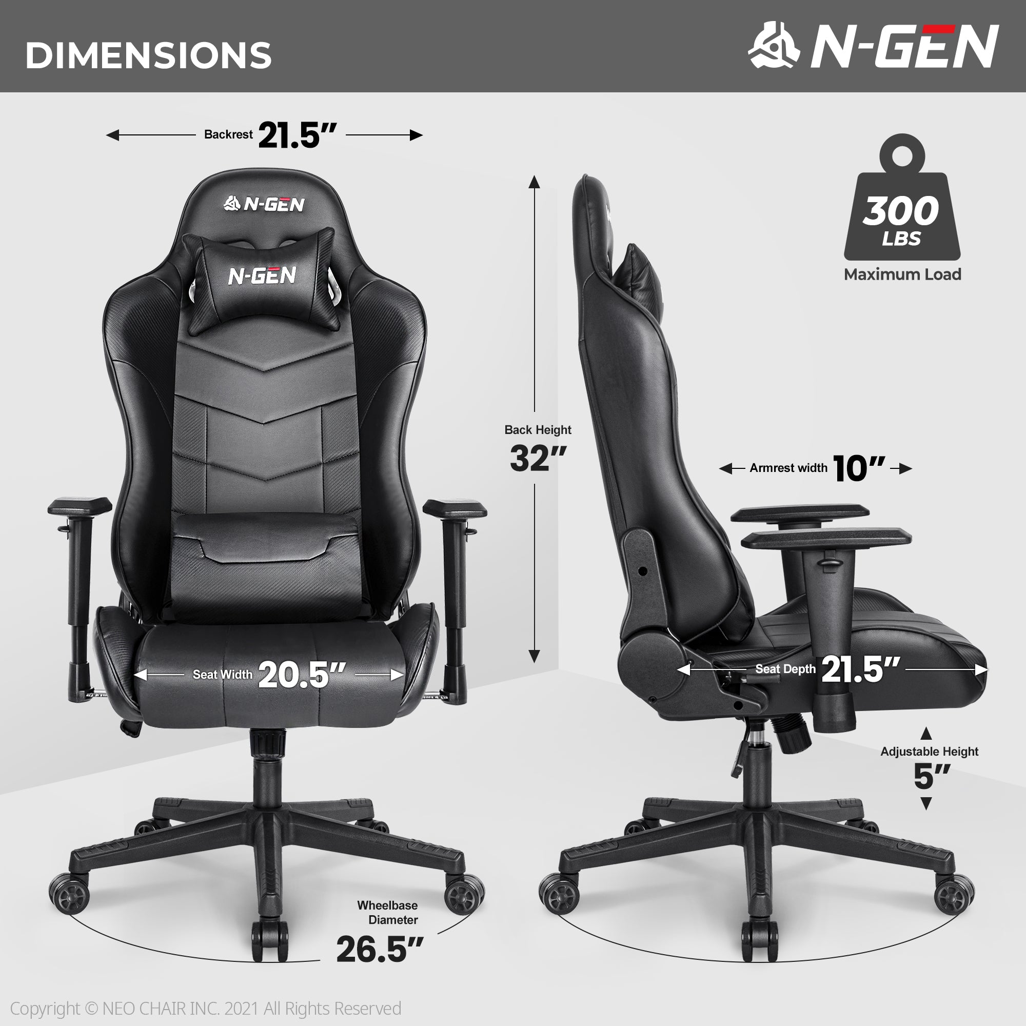 N-GEN Velox Black (N1-VLX-BK) Neo Chair Gaming Chair 149.98 Neo Chair