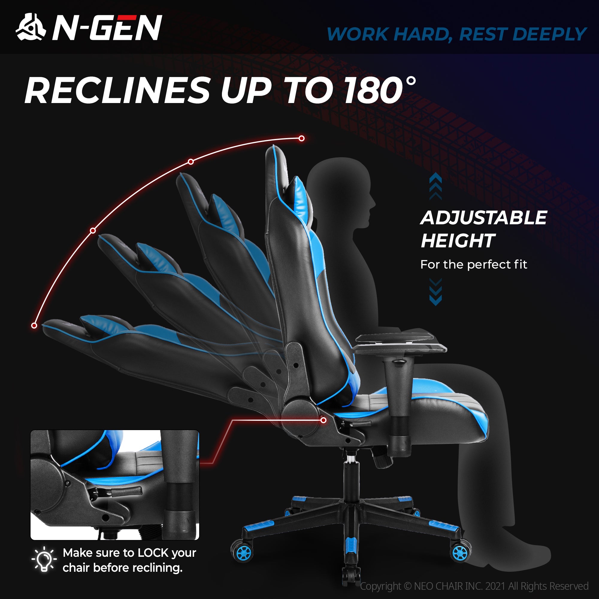 N-GEN Velox Blue (N1-VLX-BL) Neo Chair Gaming Chair 149.98 Neo Chair