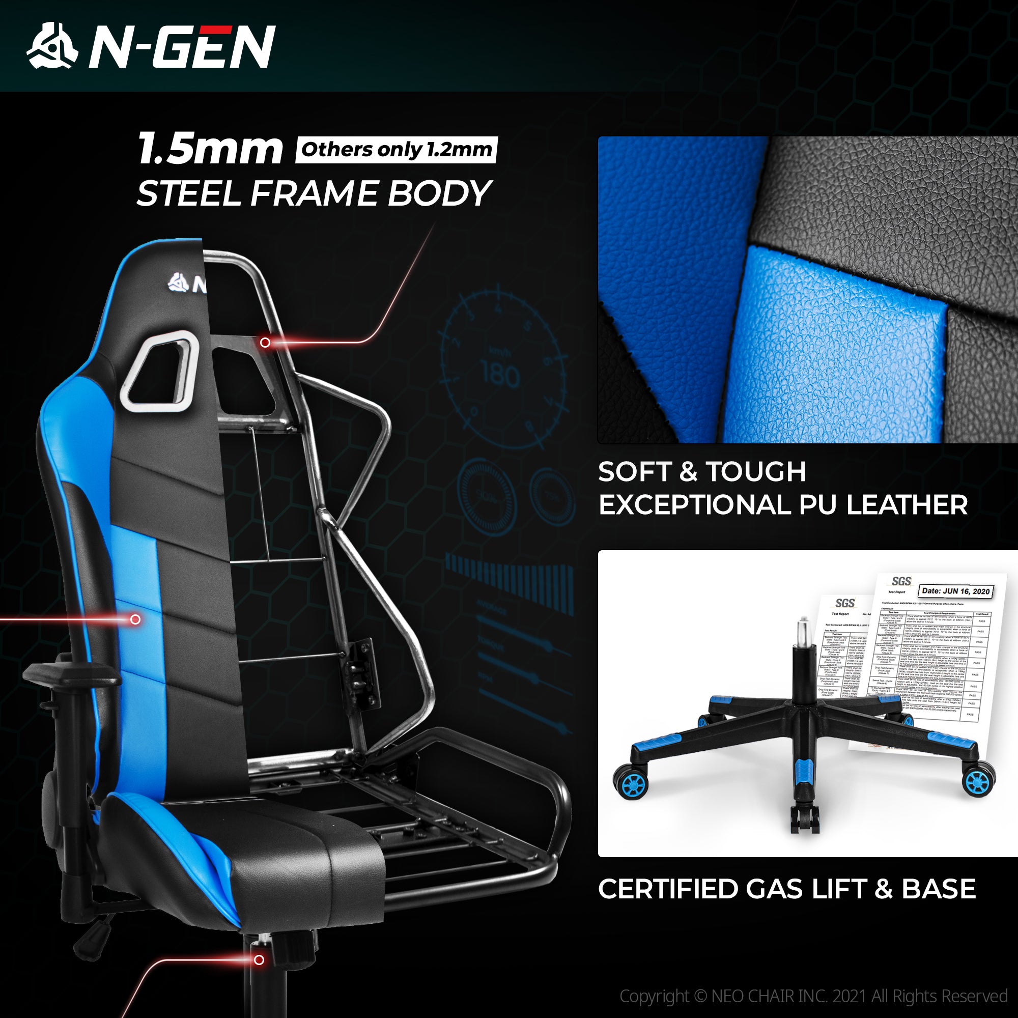 N-GEN Velox Blue (N1-VLX-BL) Neo Chair Gaming Chair 149.98 Neo Chair