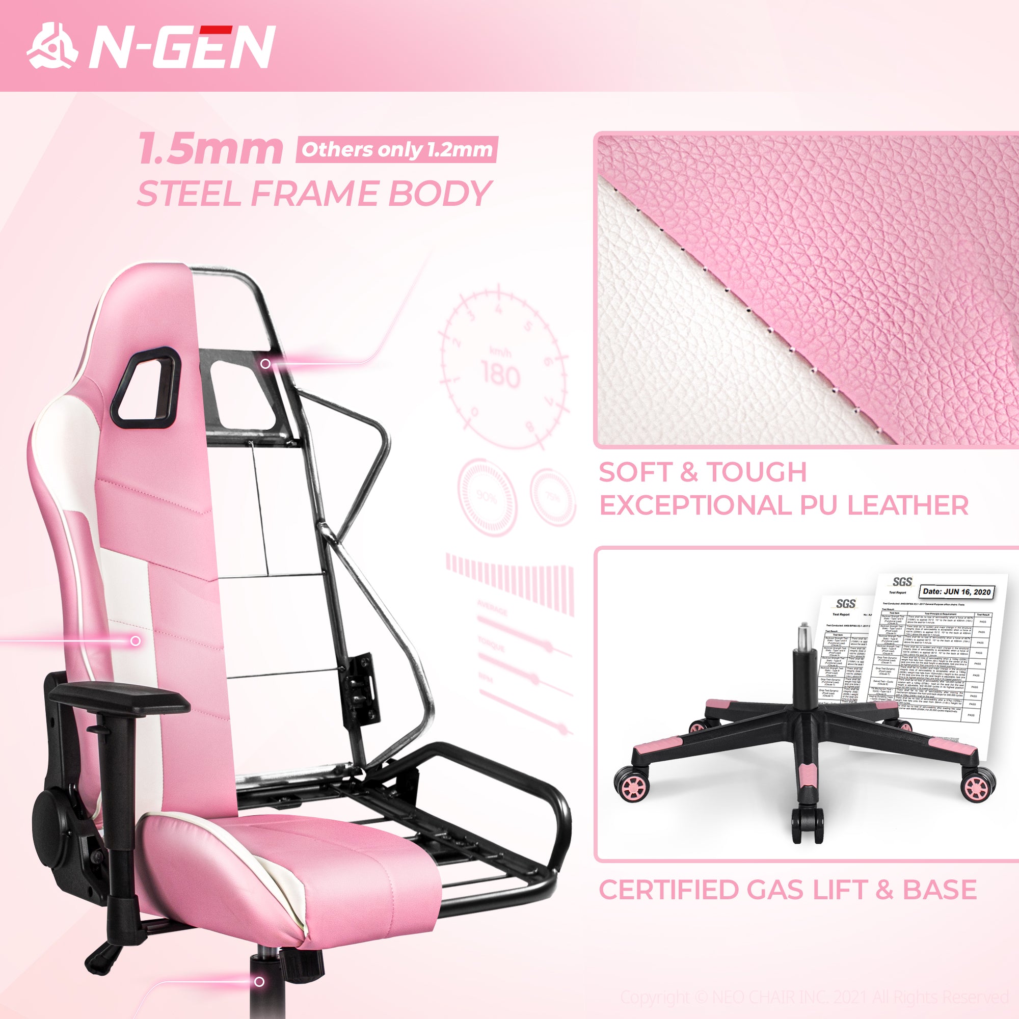 N-GEN Velox Pink (N1-VLX-PK) Neo Chair Gaming Chair 149.98 Neo Chair