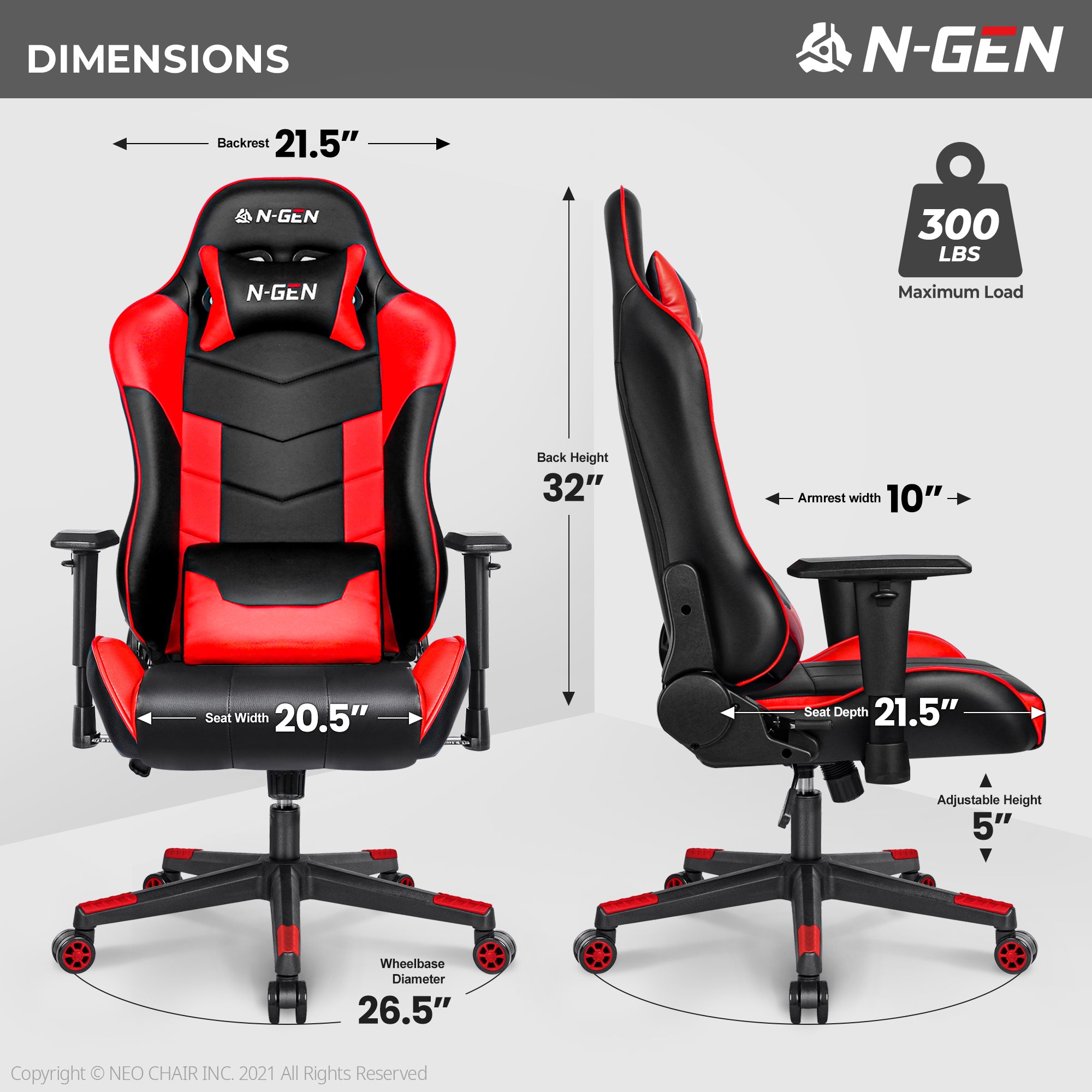 N-GEN Velox Red (N1-VLX-RD) Neo Chair Gaming Chair 149.98 Neo Chair