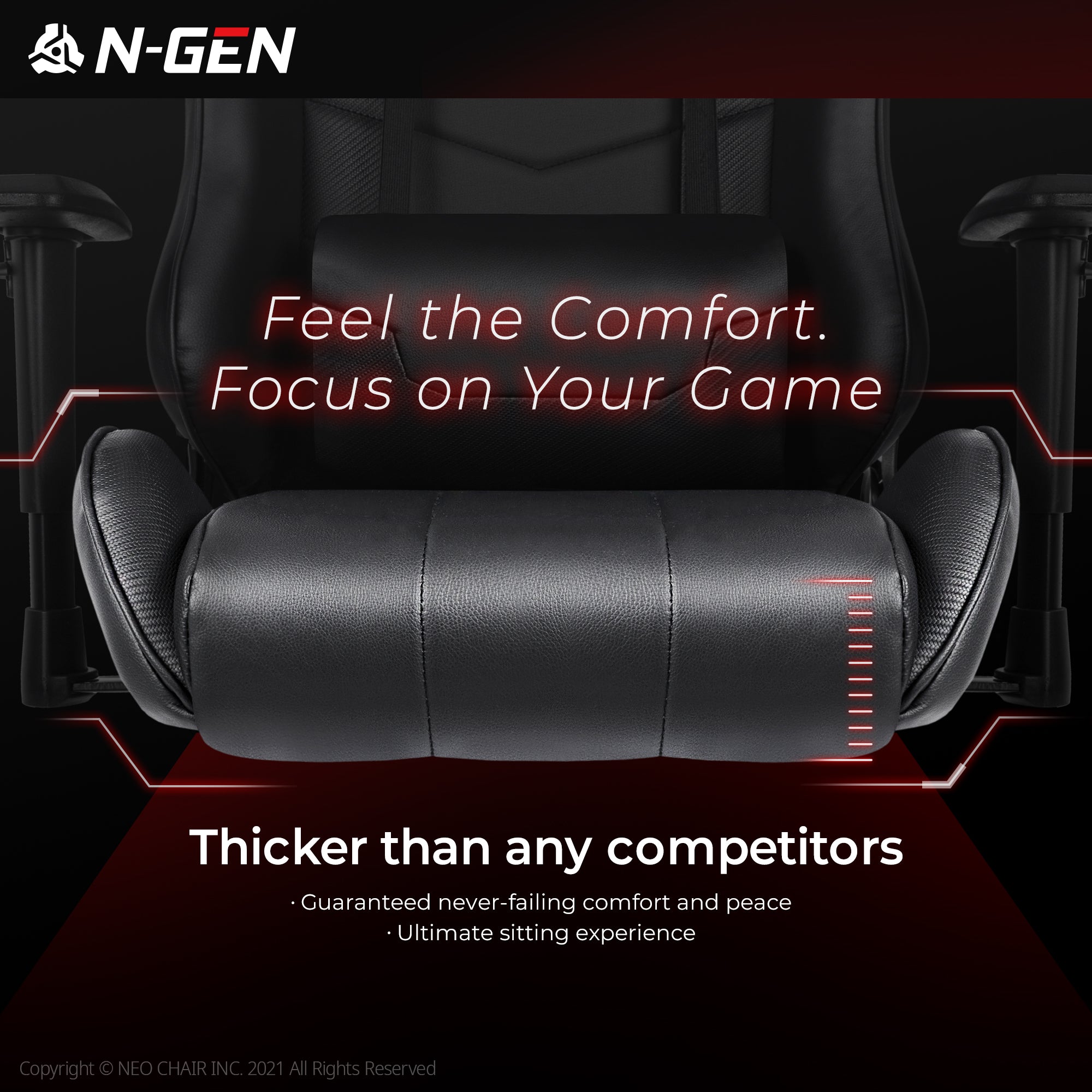 N-GEN Velox Black [Footrest Ver.] (N1-VLX-BK-R) Neo Chair Gaming Chair 159.98 Neo Chair