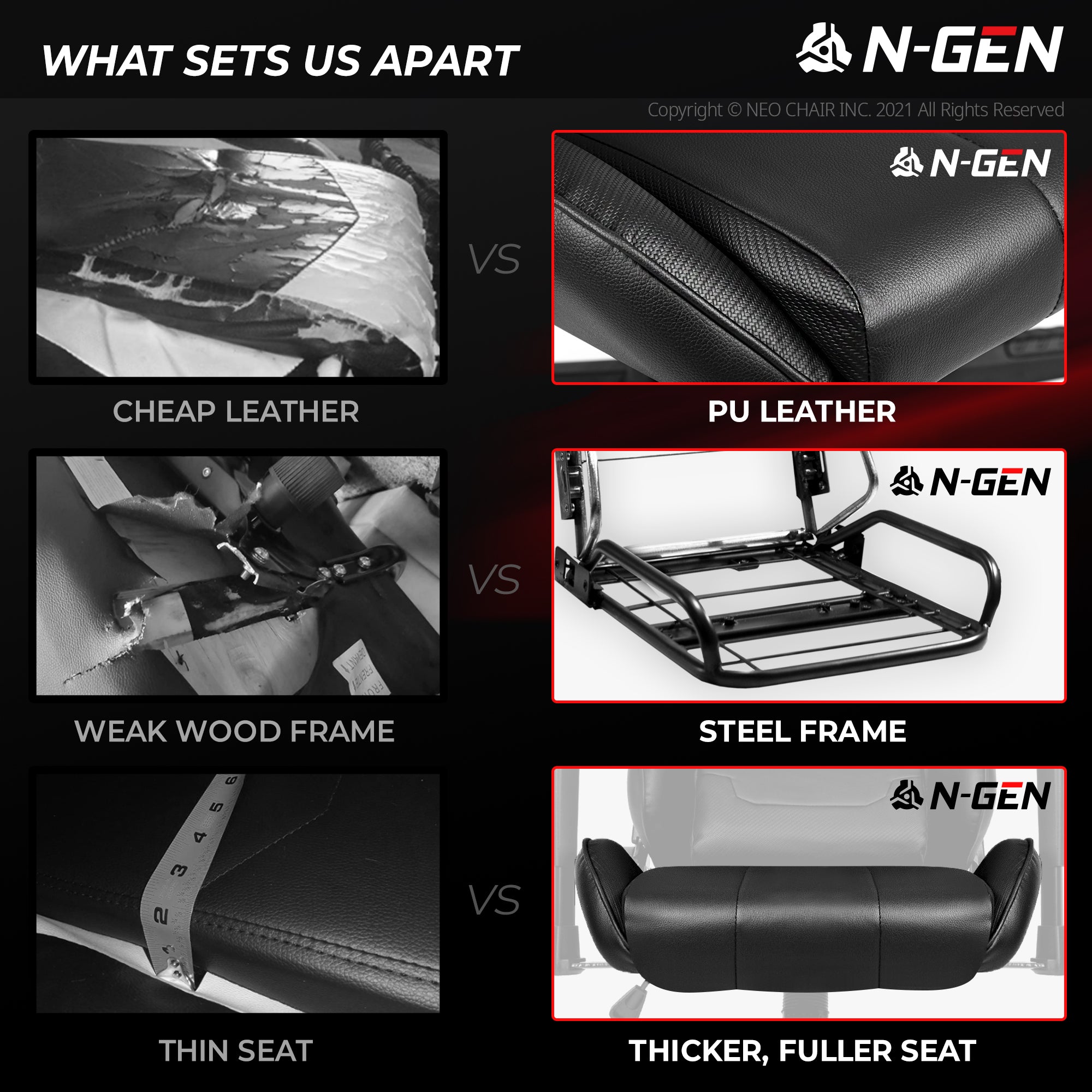N-GEN Velox Black [Footrest Ver.] (N1-VLX-BK-R) Neo Chair Gaming Chair 159.98 Neo Chair