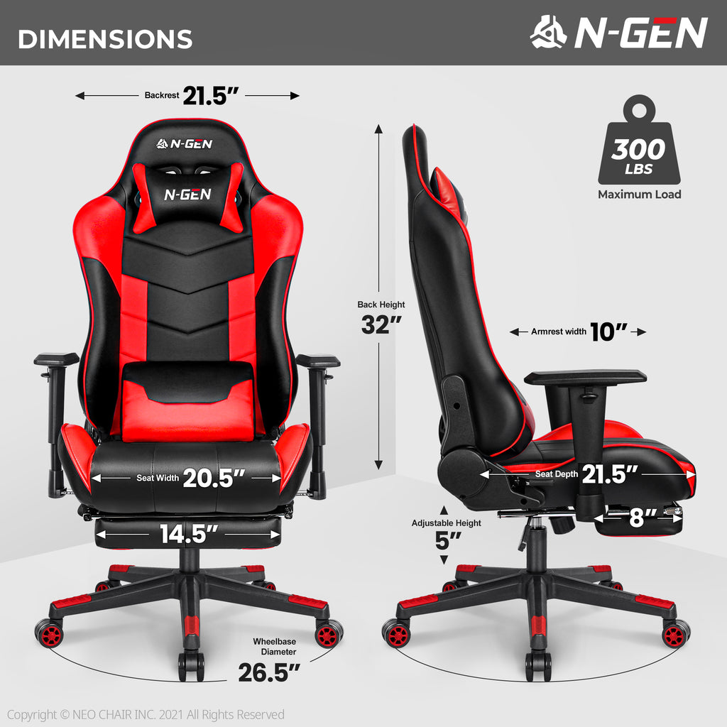 N-GEN Velox Red [Footrest Ver.] (N1-VLX-RD-R) Neo Chair Gaming Chair 169.98 Neo Chair