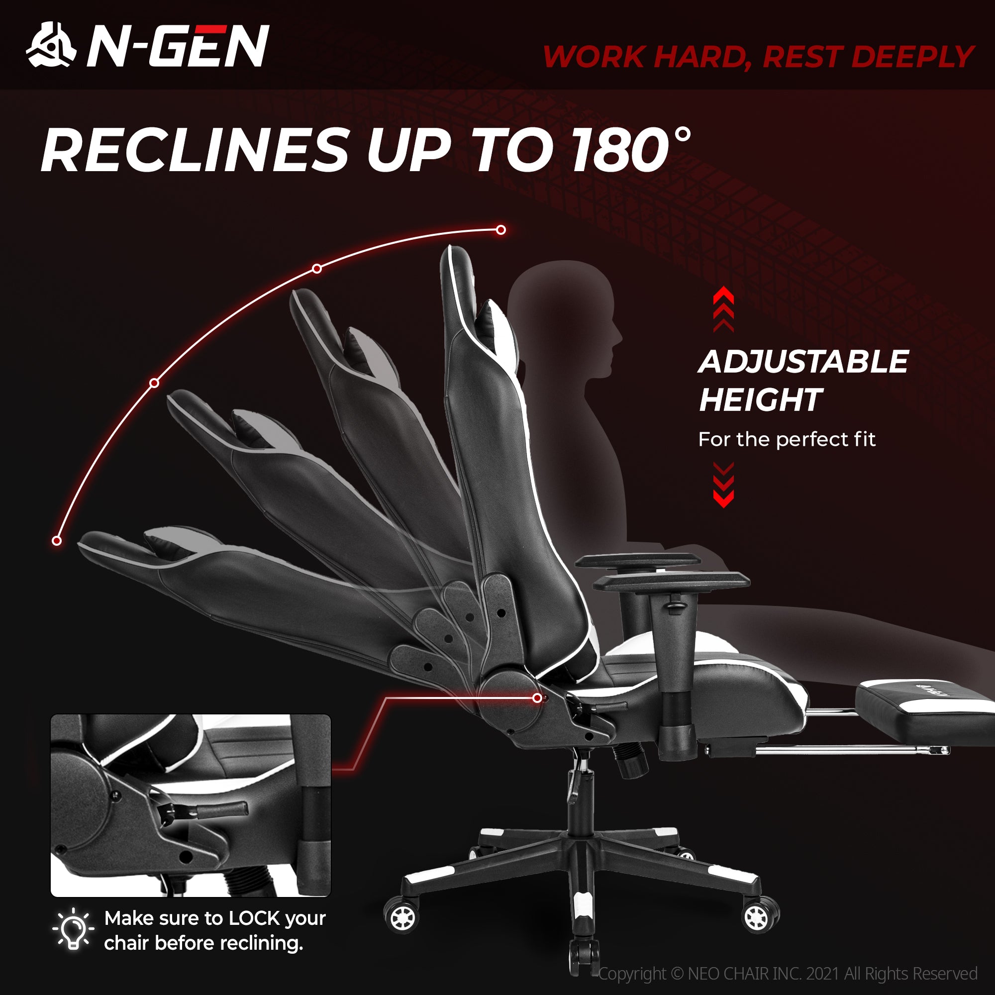 N-GEN Velox White [Footrest Ver.] (N1-VLX-WH-R) Neo Chair Gaming Chair 169.98 Neo Chair