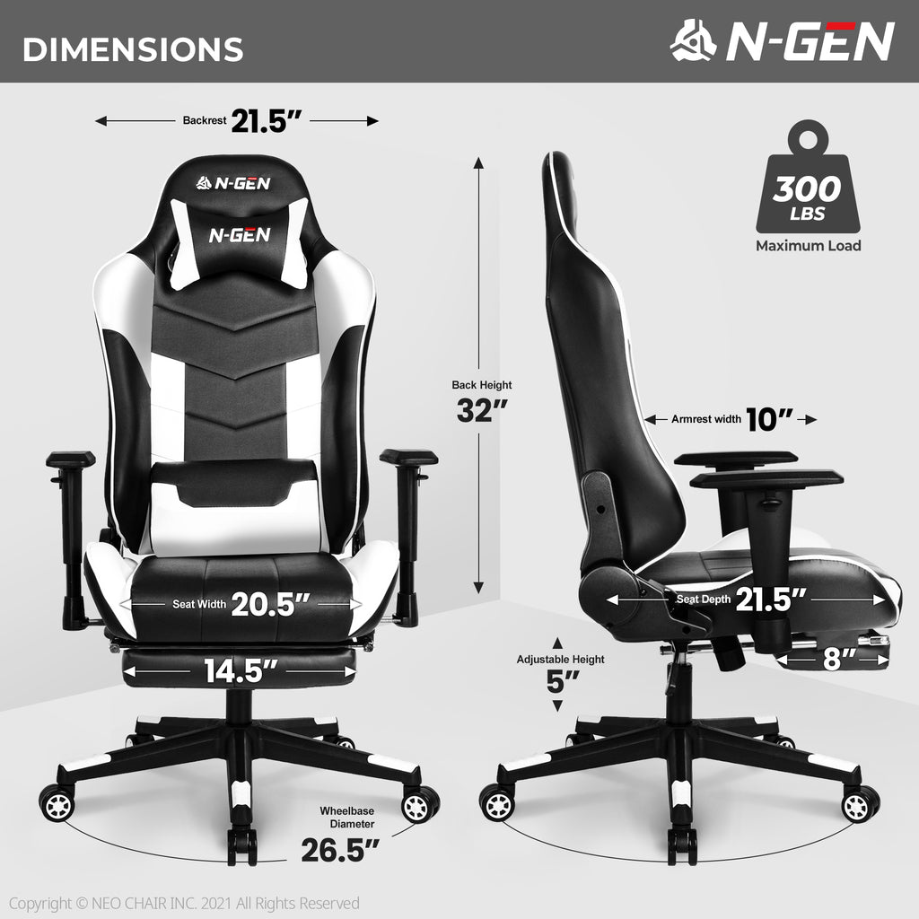 N-GEN Velox White [Footrest Ver.] (N1-VLX-WH-R) Neo Chair Gaming Chair 169.98 Neo Chair