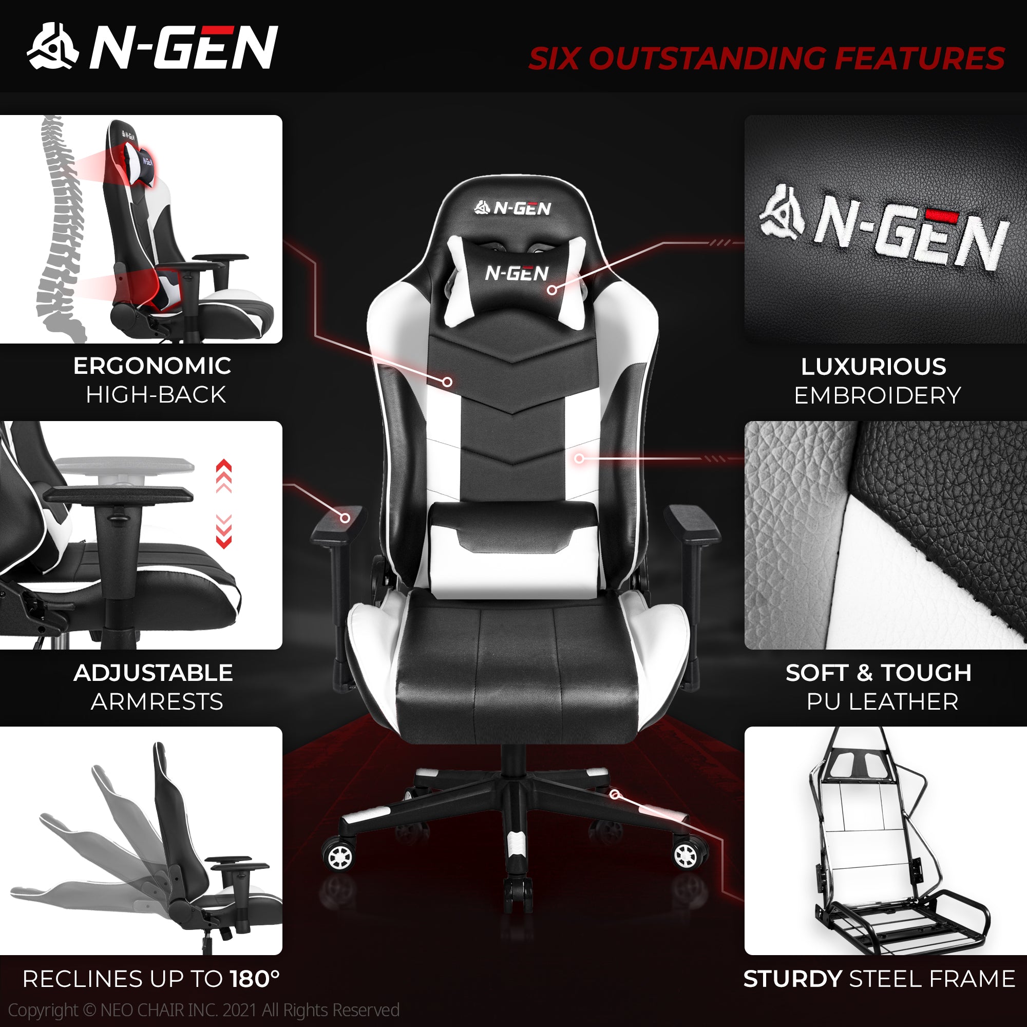 N-GEN Velox White (N1-VLX-WH) Neo Chair Gaming Chair 149.98 Neo Chair