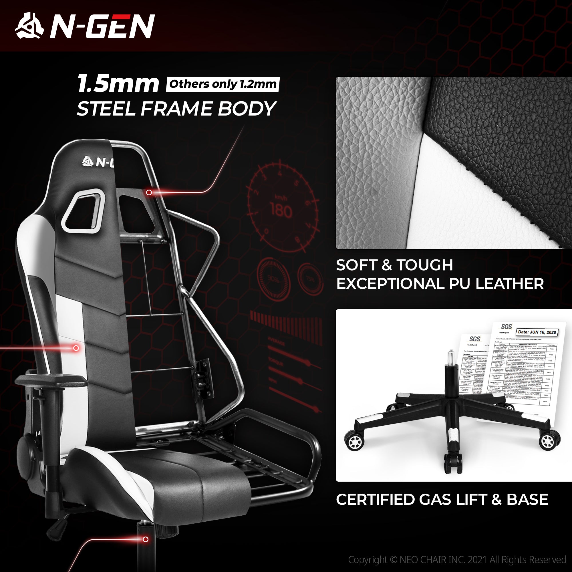 N-GEN Velox White (N1-VLX-WH) Neo Chair Gaming Chair 149.98 Neo Chair